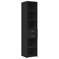 HELLOSHOP26 - Buffet haut en bois d'ingénierie noir 40 x 42,5 x 185 cm - rangement pratique et design intemporel_0