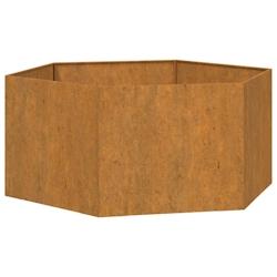 Helloshop26 - Jardinière bac lit surélevé plantes fleurs terrasse jardin Rouillé 90 x 90 x 45 cm acier corten marron 02_0038723 - 3000217884803_0