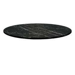Restootab - Plateau Ø120 decor marbre noir - noir Bois manufacturé PL-R120M-MB.NR_0