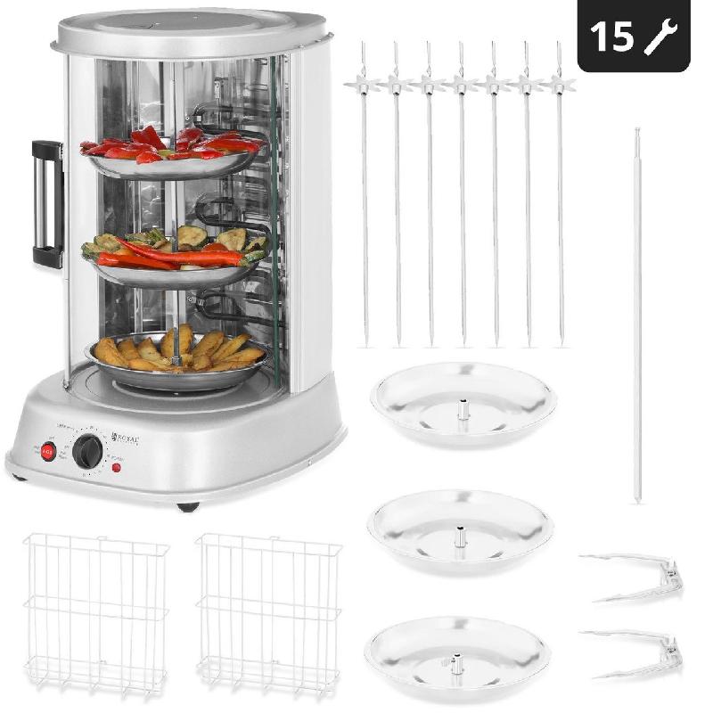 RÔTISSOIRE VERTICALE MACHINE À KÉBAB POULET ÉLECTRIQUE APPAREIL MINI  MACHINE GRILL ROTATIF 1 800 WATTS 31 LITRES 14_0003231