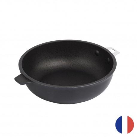 Sauteuse anti-adhésive sans manche Choc Extrême - De Buyer - Fonte d'aluminium - Compatible induction - Revêtement renforcé durable_0