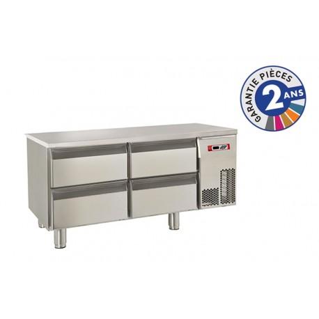 Soubassement réfrigéré sans dessus - 4 tiroirs - 140 L - gamme 650 - BARON - inox AISI 304 - groupe intégré - BR12SP03_0