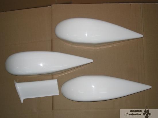 Ulmkitcdrft - Kit carénages de roue polyester fibre tissée avec renfort carbone et finition gel coat blanc_0