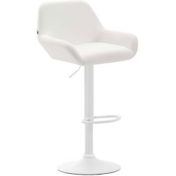 CLP Tabouret de bar Braga similicuir avec pied en métal Blanc /Blanc - blanc polyester 314513_0