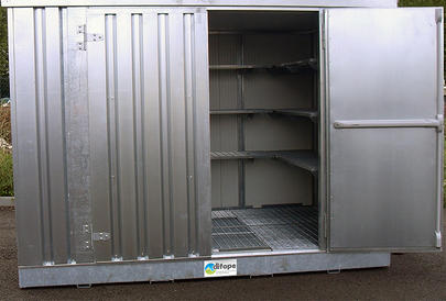 Conteneur de stockage industriel pour produits dangereux et DMS - BUNG3MIPF - 727L en acier galvanisé_0