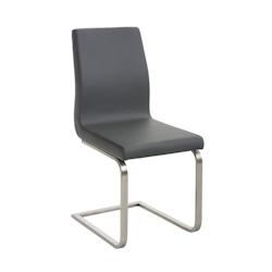 Décoshop26 - Chaise de salle à manger x1 design moderne en PVC gris support en acier inoxydable 10_0001989 - gris 3000250784146_0