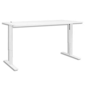 Gautier office bureau pied i ajustable en hauteur yes chêne blanc - dimensions : l160 x h62/85 x p80 cm_0
