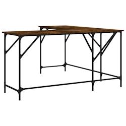Helloshop26 - Bureau table poste de travail meuble d'ordinateur informatique étude chêne fumé 149 x 149 x 75 cm bois d'ingénierie 02_0023588 - 300_0