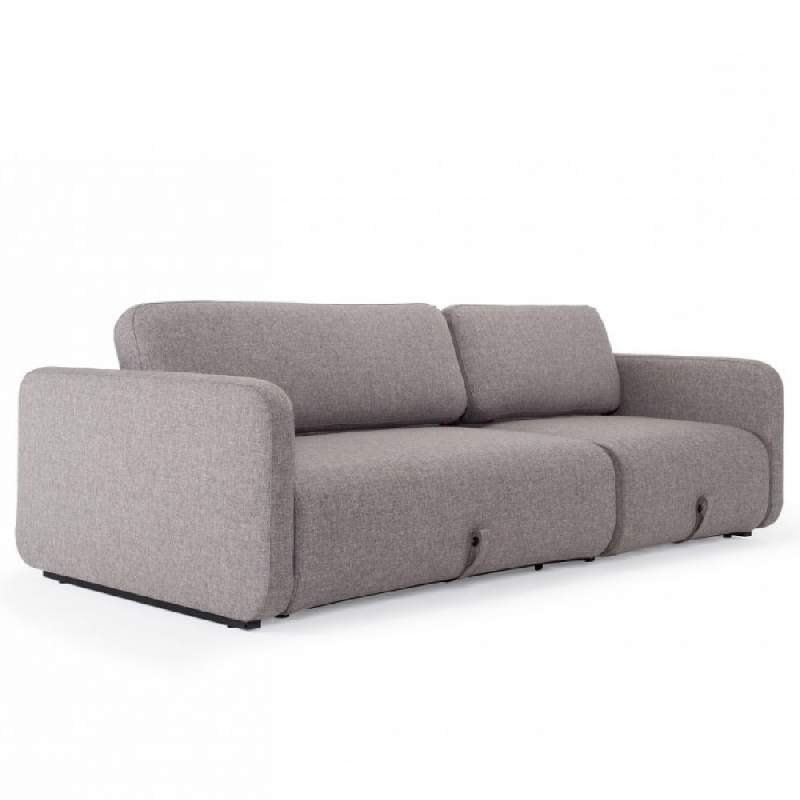 Innovation Living - Canapé convertible design Vogan tissu Mixed Dance Grey - lit 120x200 cm et méridienne_0
