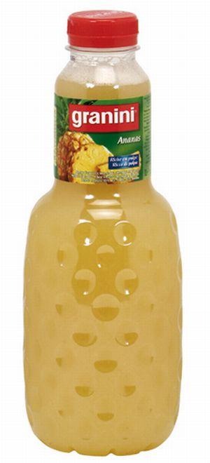 Jus d'ananas Granini 1L x 6 - Boisson légère et désaltérante, riche en pulpe - 50% de teneur en fruits_0