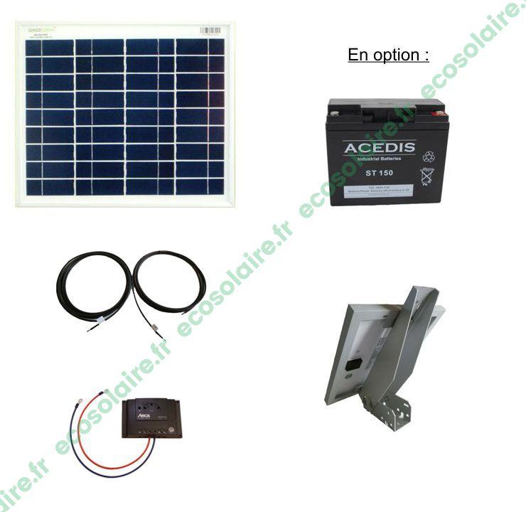 Kit autonome solaire 12W 12V Écosolaire® - sans potence de fixation_0