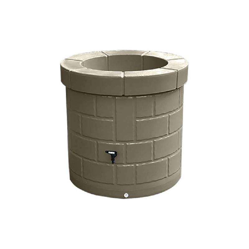 PLAST'UP ROTOMOULAGE Puits récupérateur d'eau de pluie 340l - TAUPE - marron 0669014881540_0