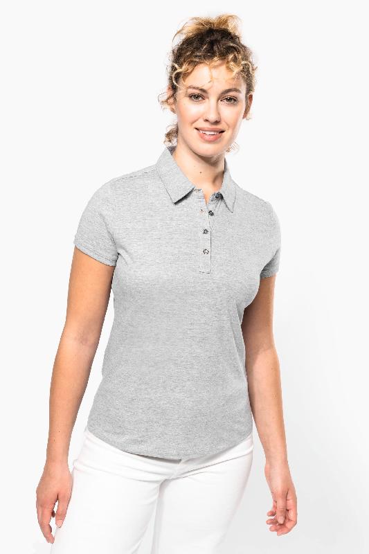Polo jersey manches courtes femme - Réf: K263 - Kariban - 100% coton peigné - Col chemise intemporel_0