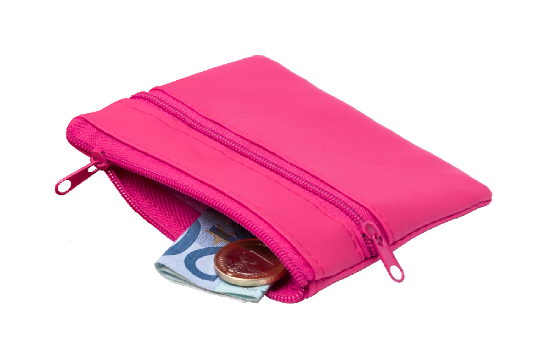 Porte-monnaie zippé en microfibre - couleur fuchsia - 16 gr_0