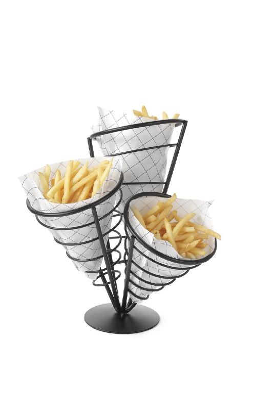 Support pour cornet de frites - 3 cornets - 270x270x(H)280 mm - HENDI FOOD SERVICE EQUIPEMENT - 630921_0