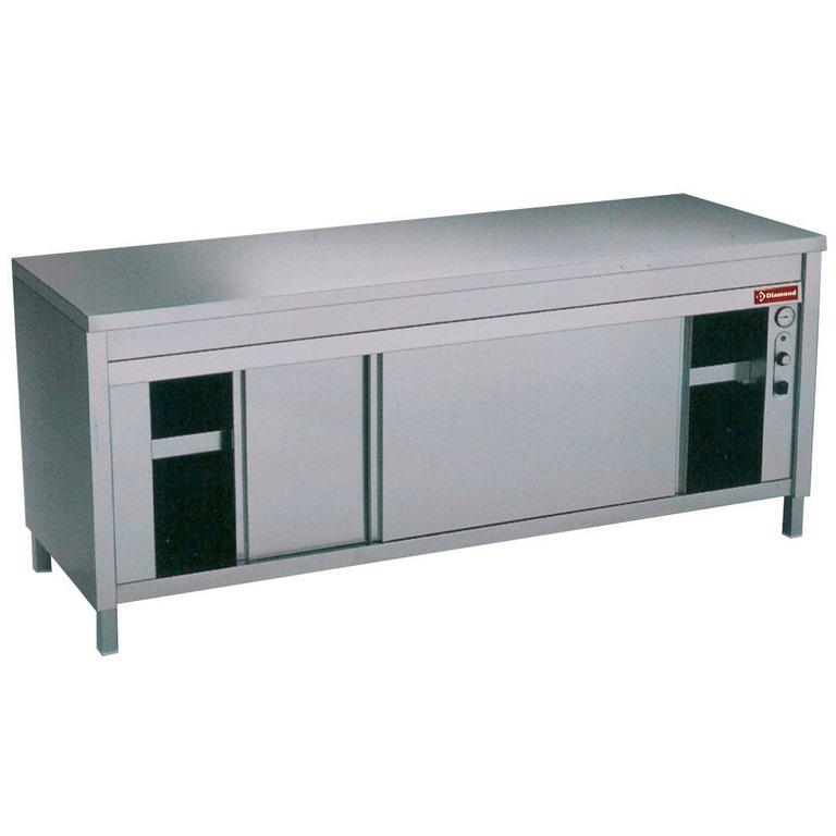 Table armoire chauffante portes coul  + ba - 1400x600x880/900+85 mm - TE146A/U_0