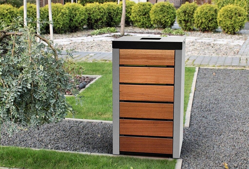 Poubelle publique - Komserwis Deva 003702 - 70L - 86 cm de hauteur_0