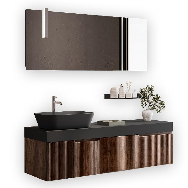 AQA Design Composition de salle de bain en MDF 7 pièces VENERE chêne rio L.160 P.45 H.190 MPVE56-ANT-RR - multicolore Bois manufacturé MPVE56-ANT-RR_0