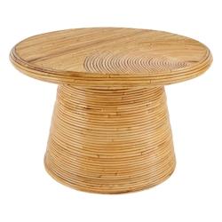 Atmosphera Table basse ronde en Rotin D 70 x H 45 cm - beige 3560233524362_0