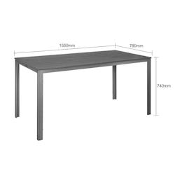 Bolero Valletta Gris Table grillagée pour l'extérieur 1560mm - 5050984793745_0