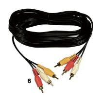 CABLE AUDIO 3 RCA BLANC-ROUGE-JAUNE - Câbles audio et vidéo