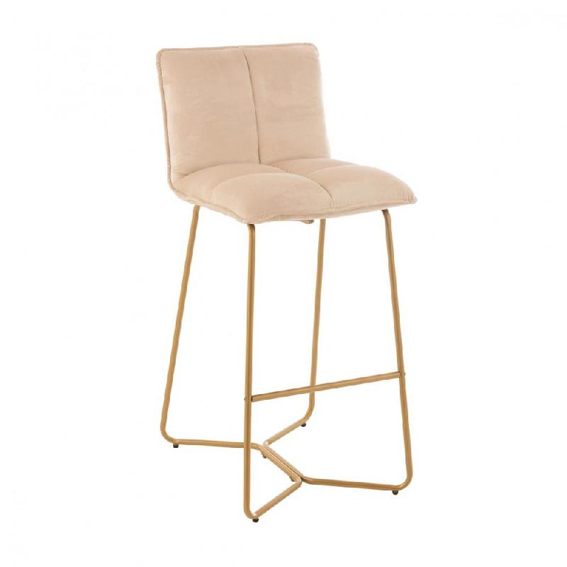 CHAISE DE BAR RATRI VELOURS BEIGE / PIEDS MÉTAL_0