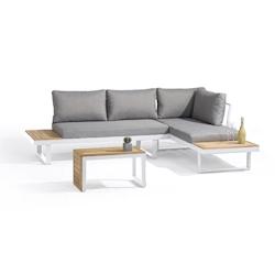 DCB GARDEN Salon de jardin 4 places en bois d'acacia et aluminium blanc - TOKYO - blanc aluminium TOKYO-S1-BLANC_0