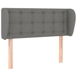 Décoshop26 - Tête de lit accessoire couchage chambre à coucher meuble avec rebord latéral 93 x 23 x 78/88 cm tissu gris foncé TDL0204847 - gris 3_0