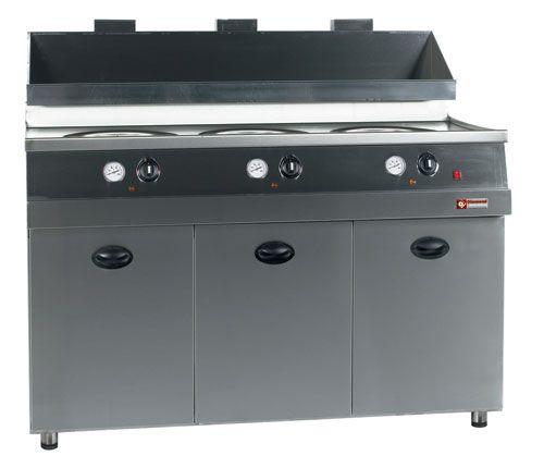 Friteuse gaz - 3 cuves rondes - Diamond - 1445x875xh940/1320 mm - 41280 kcal/h_0