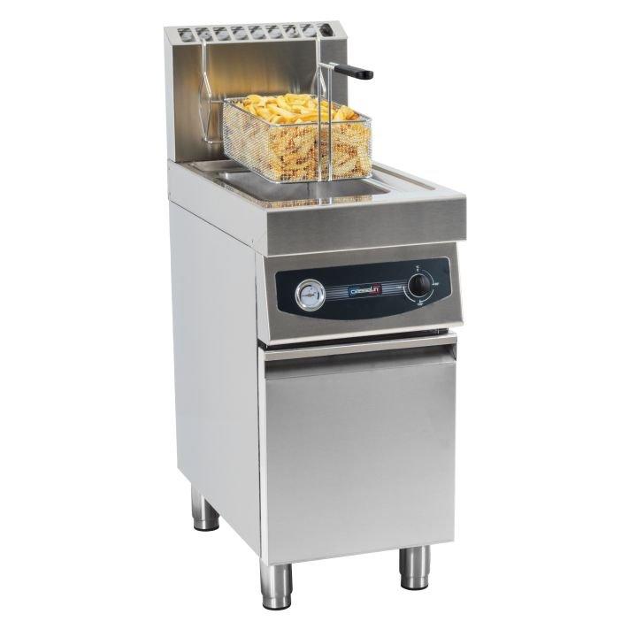 Friteuse GAZ PRO Casselin 17L, 12 kW - Soubassement inox, Thermostat 190°C_0