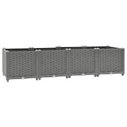 Helloshop26 - Jardinière bac lit surélevé plantes fleurs terrasse jardin clair 160 x 40 x 38 cm polypropylène gris 02_0039254 - 3000218655334_0