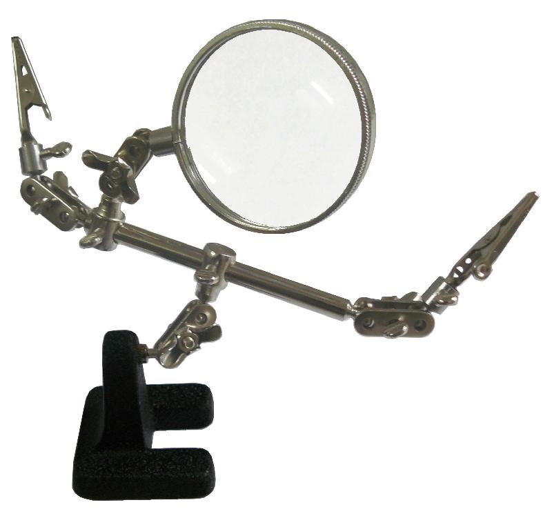 Loupe 2,5x - avec 2 pinces articulées pour électronique - modèle #1611VE_0