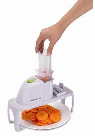 Mandoline automatique sans fil One Touch - 4 coupes différentes - Compacte et ergonomique_0