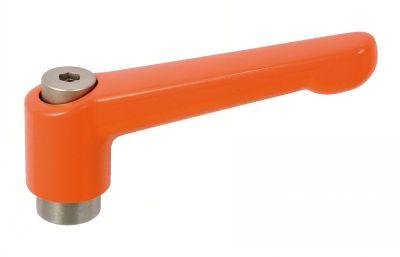 MANETTE INDEXABLE ZAMAC A INSERT TARAUDE INOX - ORANGE (14-02)_0