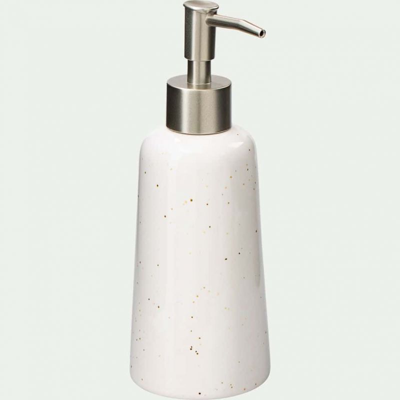 Neoules - distributeur de savon - alinea - en céramique mouchetée - blanc ventoux_0