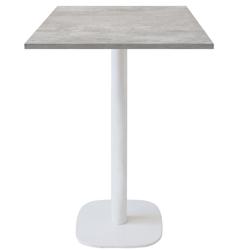 Restootab - Mange-debout 60x60cm - modèle Round pied blanc béton naturel - gris Bois manufacturé 3760371514021_0