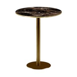 Restootab - Mange-debout Ø60cm Rome bistrot marbre veiné glossy - noir Bois manufacturé 3701665200541_0