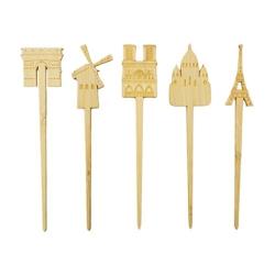 VASCELLA Piques bambou Paris 105 mm (5 symboles de Paris) 10,5 cm (2000 unités) - Bambou V123134_0
