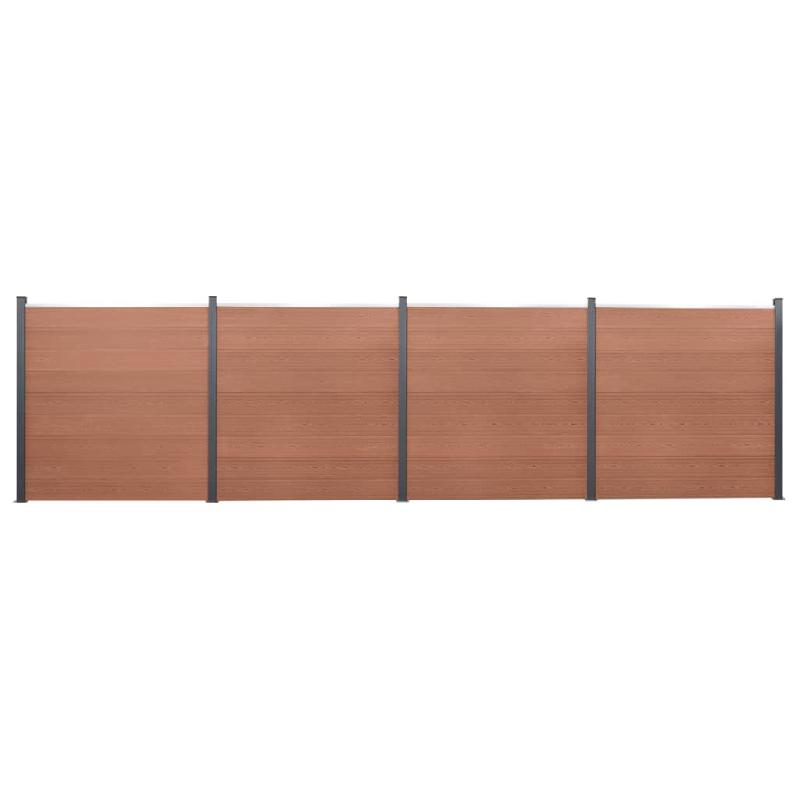 Vidaxl ensemble de panneaux de clôture marron 699x186 cm wpc 3211832_0