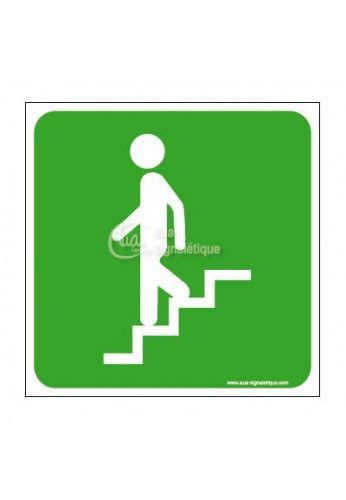 3053-CA-V-130 - Panneau Escalier des Secours - Aua Signalétique - 130x130 mm - Vinyle, PVC rigide, Aluminium_0