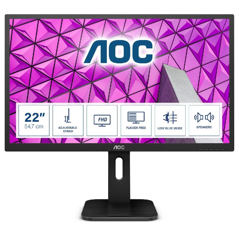 AOC P1 22P1D - Écran LED 21,5'' Full HD (1920x1080) - Ergonomique avec socle réglable_0