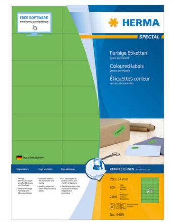 Étiquette couleur, a4, 70 x 37 mm, vertes - 4409_0