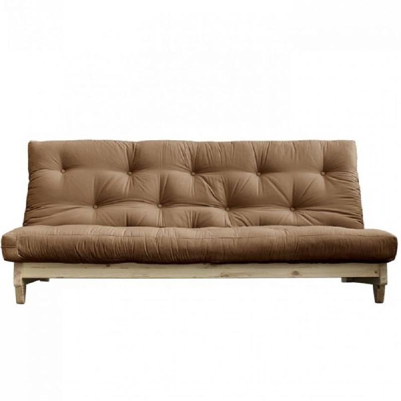 BANQUETTE CONVERTIBLE FRESH PIN COLORIS MOCCA COUCHAGE 140*200 CM._0