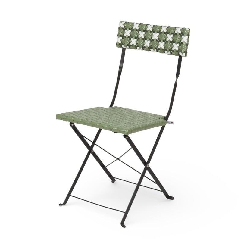 Bistromania Chaise GARDEN pliante, tressage vert et blanc – 41 x 49 x 83 cm - multicolore multi-matériau EA263_0