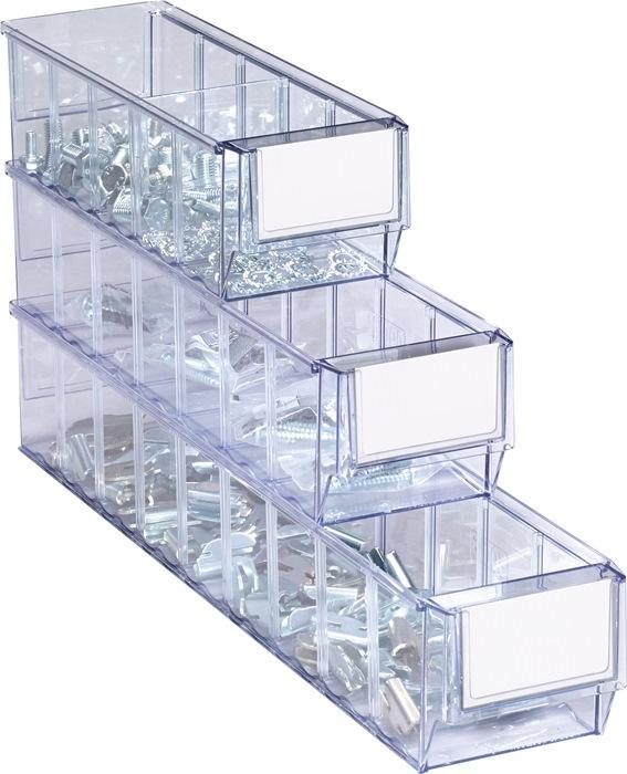 Boîte pour étagère transparente SAN PROMAT - L300xl91xH81 mm - Résistante aux acides et huiles_0