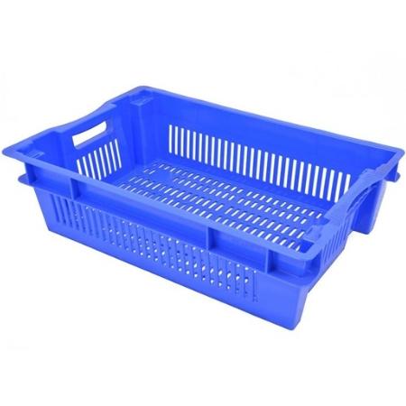 Bac gerbable ajouré de qualité alimentaire - Dimensions intérieures 499 x 360 x 142 mm - Volume 25L - PEHD_0