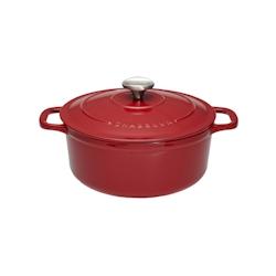 Cocotte ronde 24 cm chasseur rouge uni interieur sable 400 cl Rond Fonte émaillée Chasseur - rouge 3244334724035_0