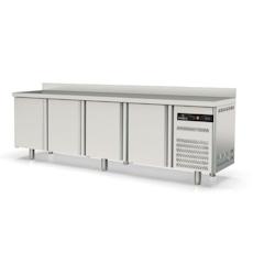 CORECO Meuble Snack 600 - 4 Portes Pleines - -2/+8 - 2545X600X850 - Interieur Et Exterieur Inox Aisi 304 TSR-250-S - Acier inoxydable 18/10 TSR-250-S_0