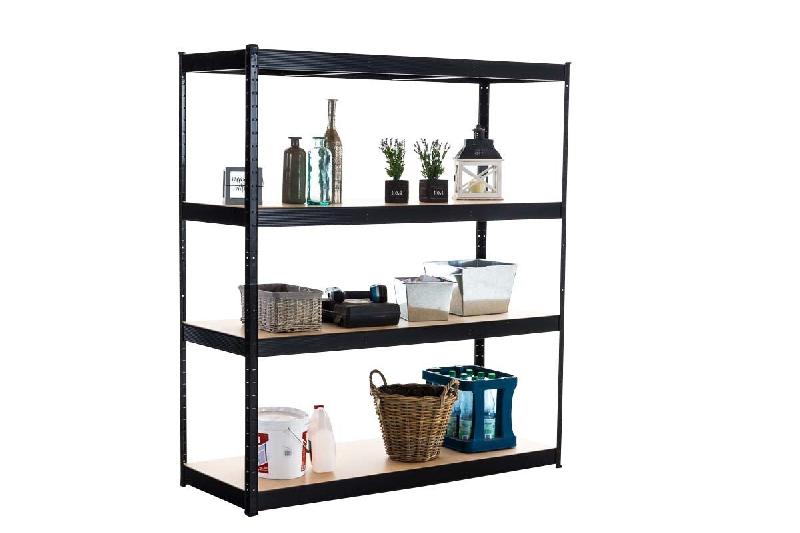 Décoshop26 - Etagère galvanisée pour charges lourdes en métal 4 niveaux noir 160x60x180cm ETA10076 - métal 3000266499096_0