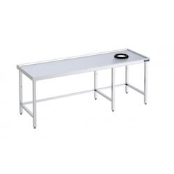 Distform Table avec Trou Vide Déchets en Inox avec Renforts Arrière et Latéraux Acier inoxydable 1400x700x700x850mm - 698142314507_0